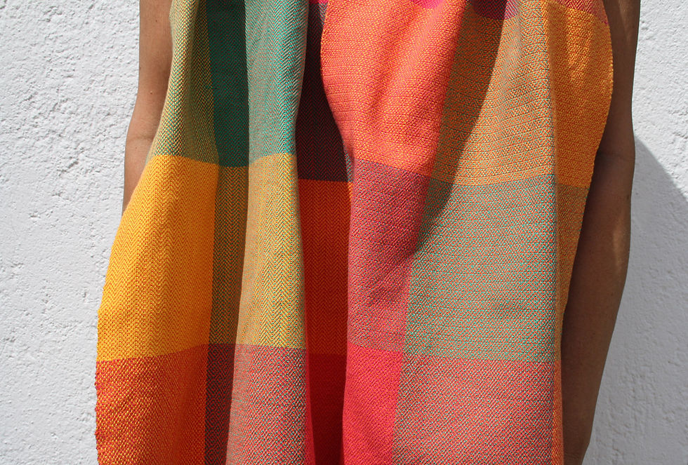 Thumbnail: Hand-woven Zesty Cotton Scarf