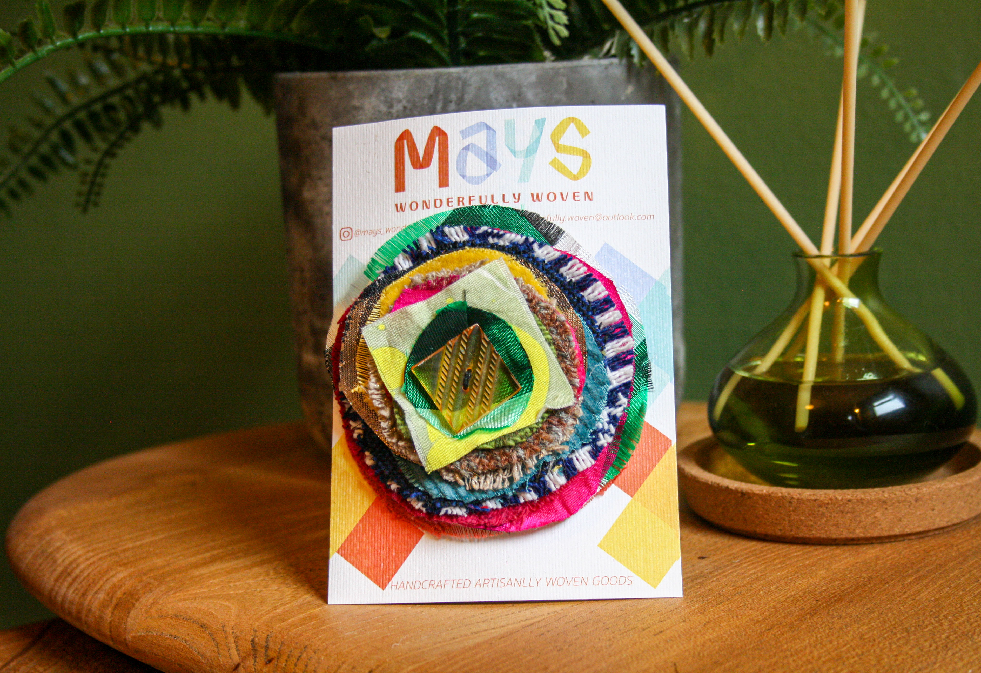 Hand-woven Rosette Brooch Danni