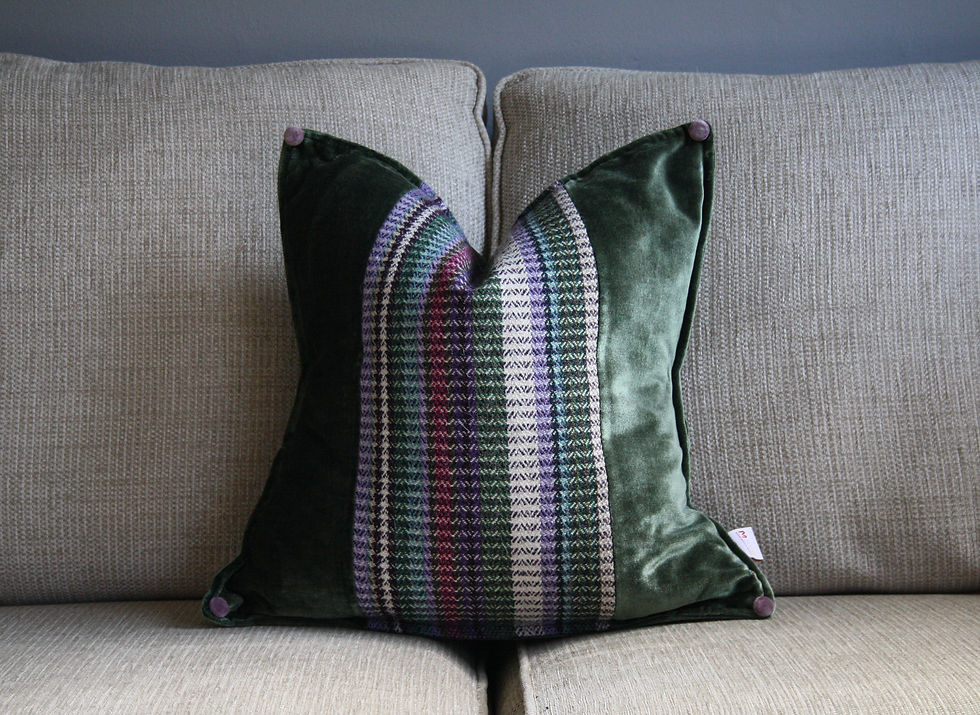 Thumbnail: Hand-woven Lavender Thistle Scatter Cushion 2