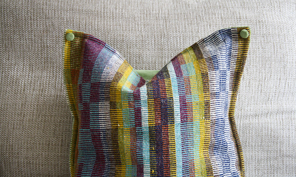 Hand-woven Rainbow Repp Cushion