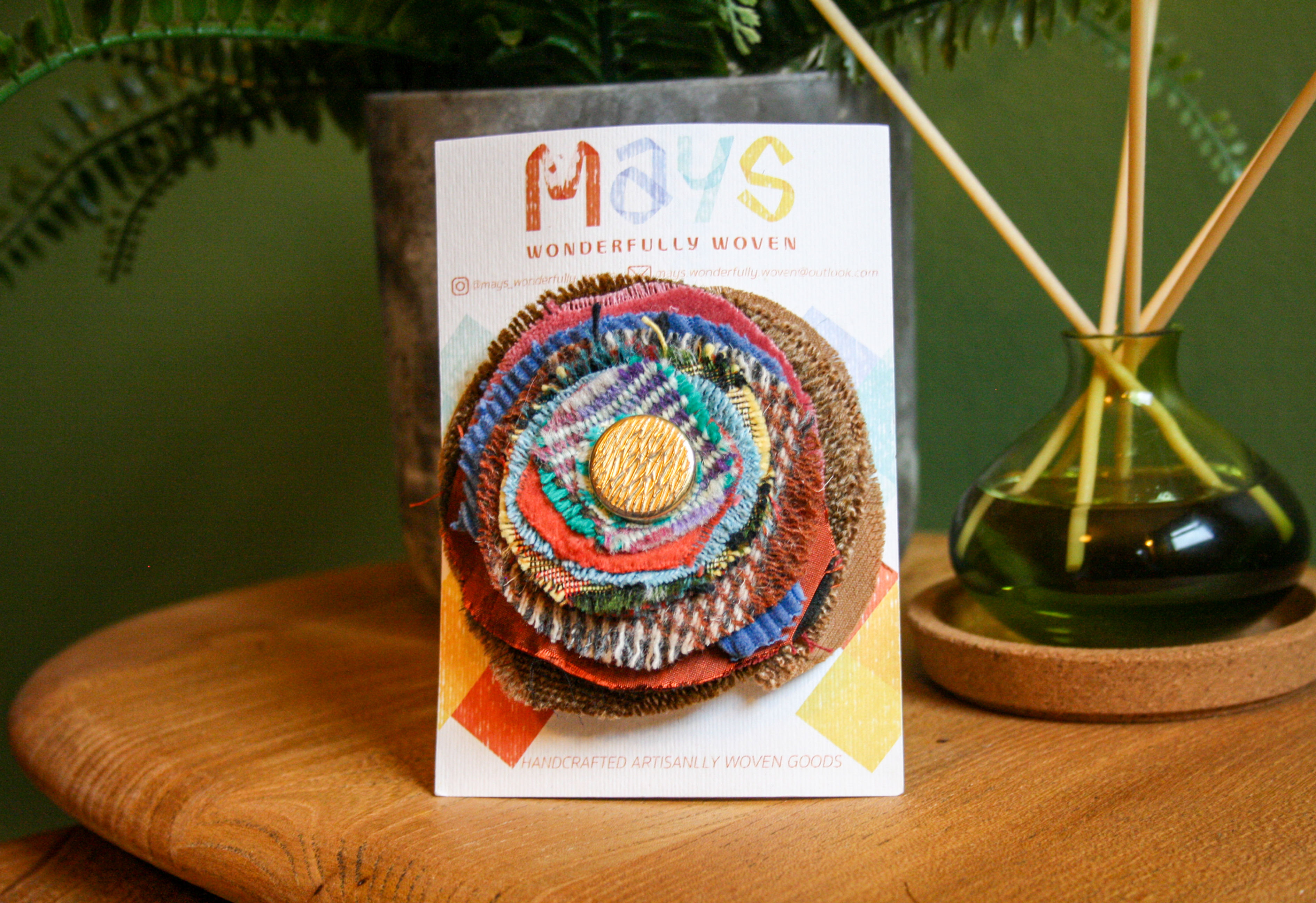 Hand-woven Rosette Brooch Neve