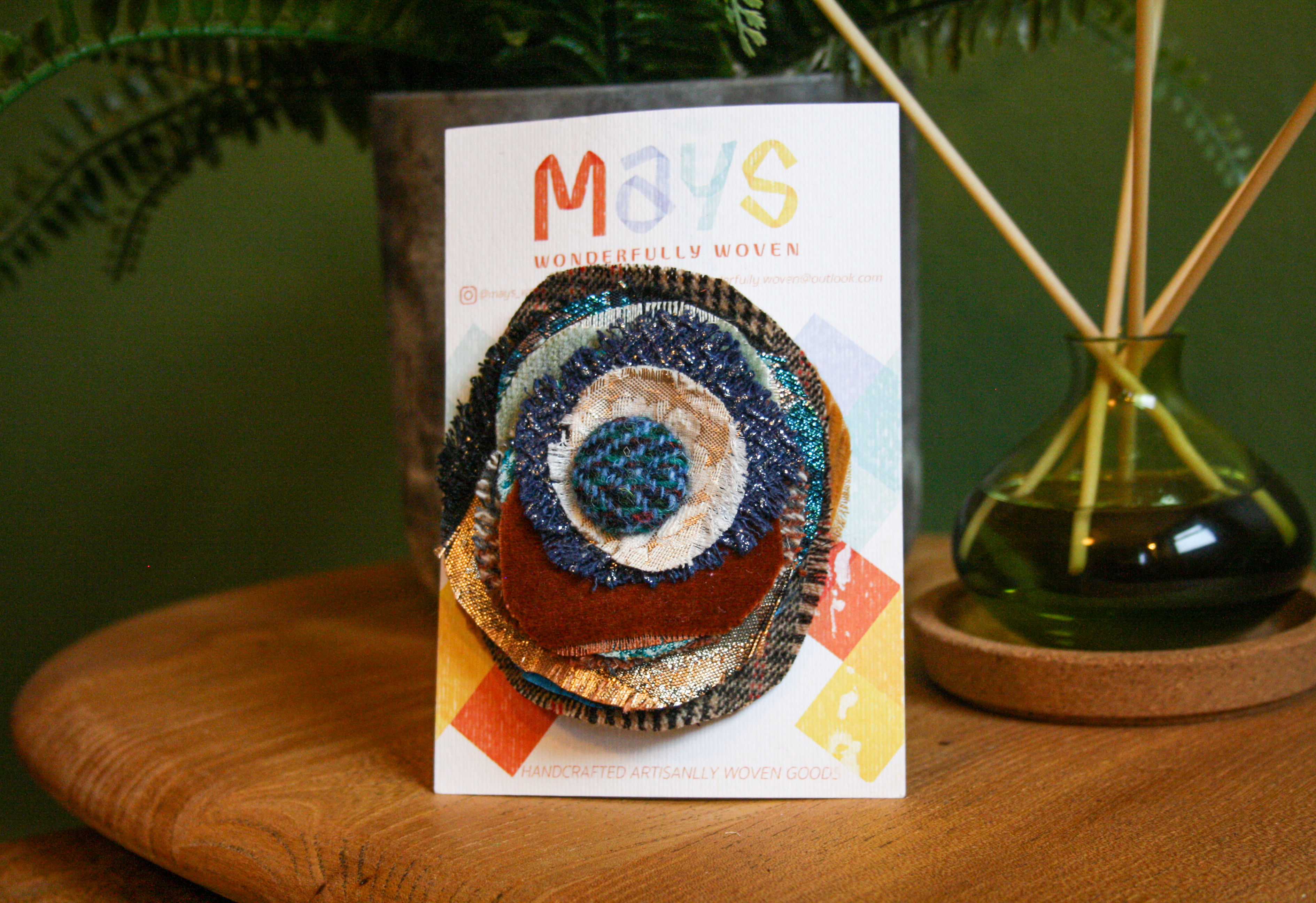 Hand-woven Rosette Brooch Lucy