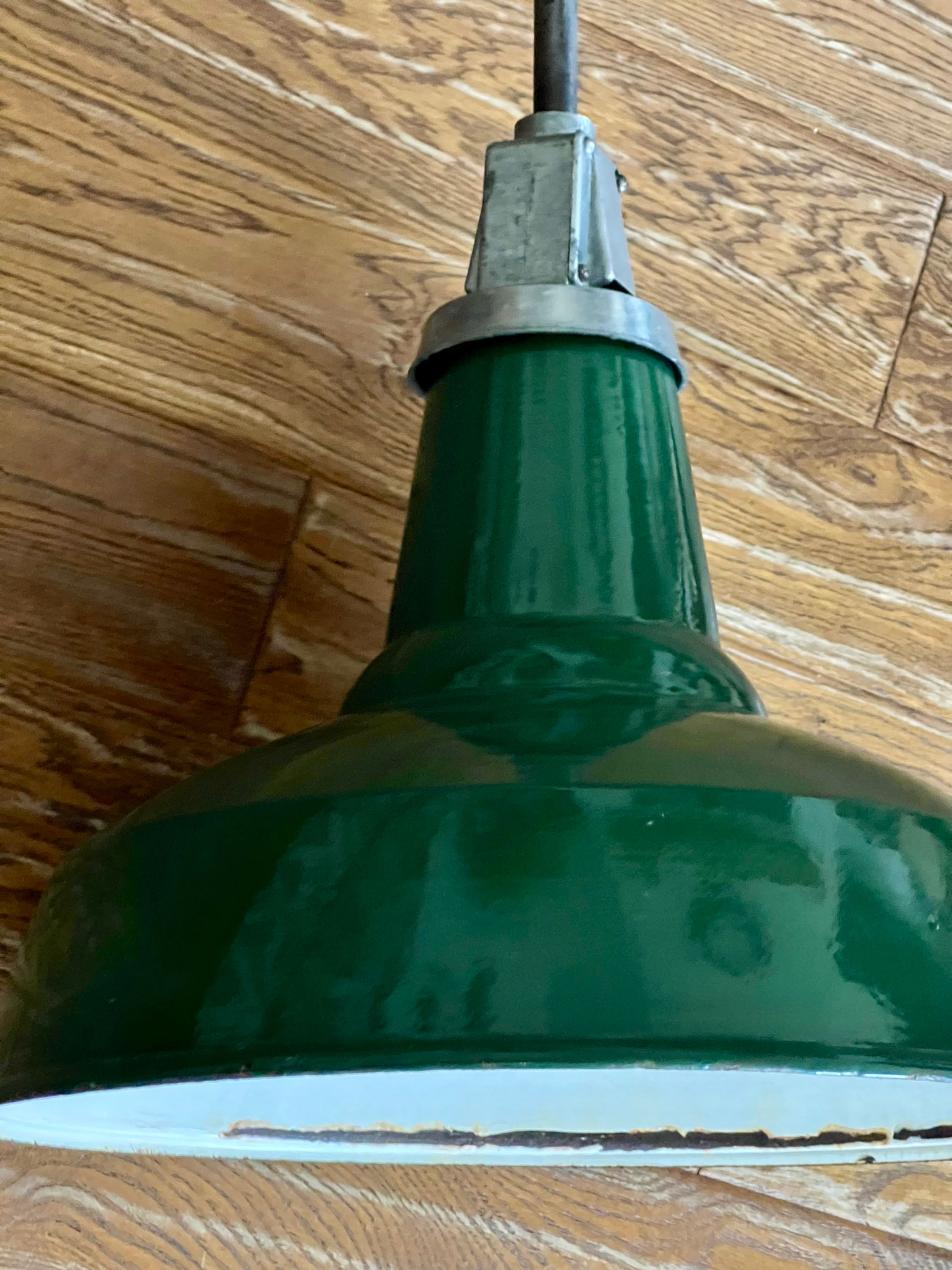 46cm Green Enamel Ceiling Light 