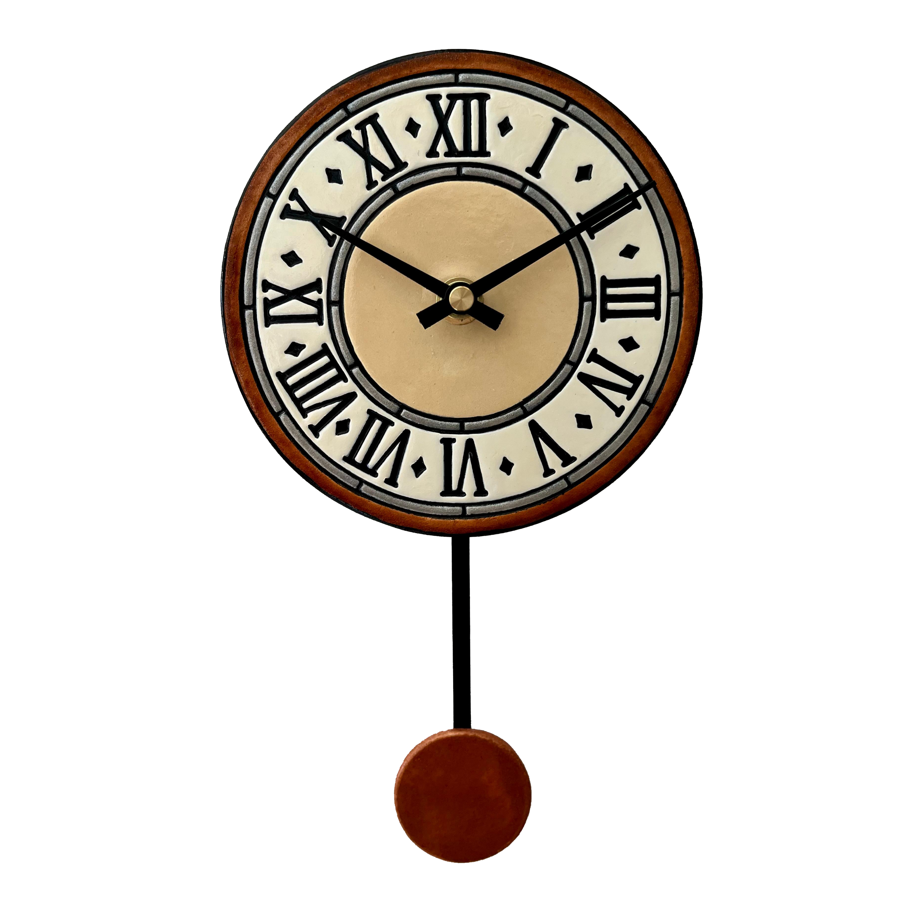 roma antik seramik duvar saati ön görünüm