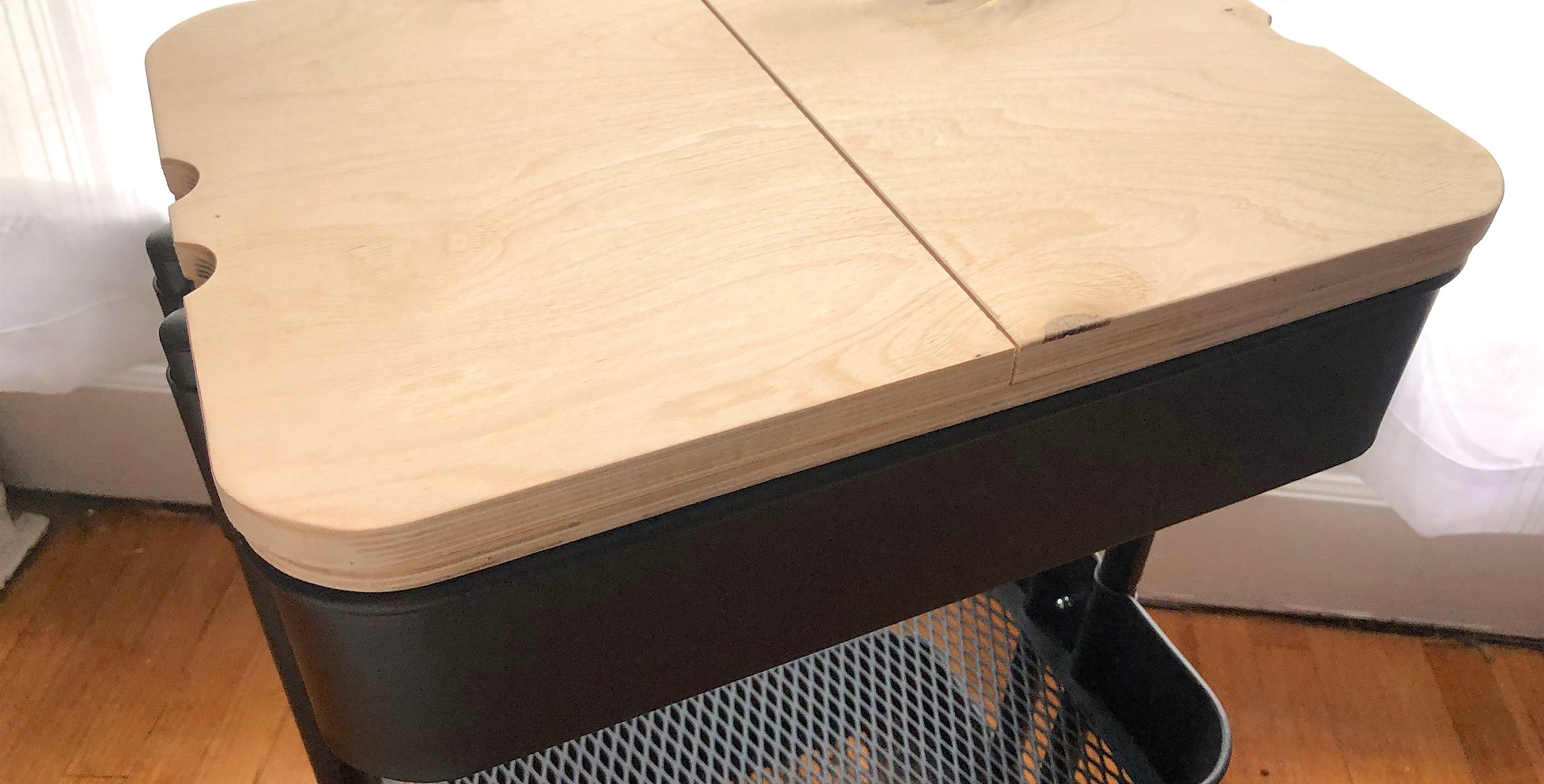 Custom FoldOpen Topper for the Ikea Raskog Cart KnottyHandsWoodworks