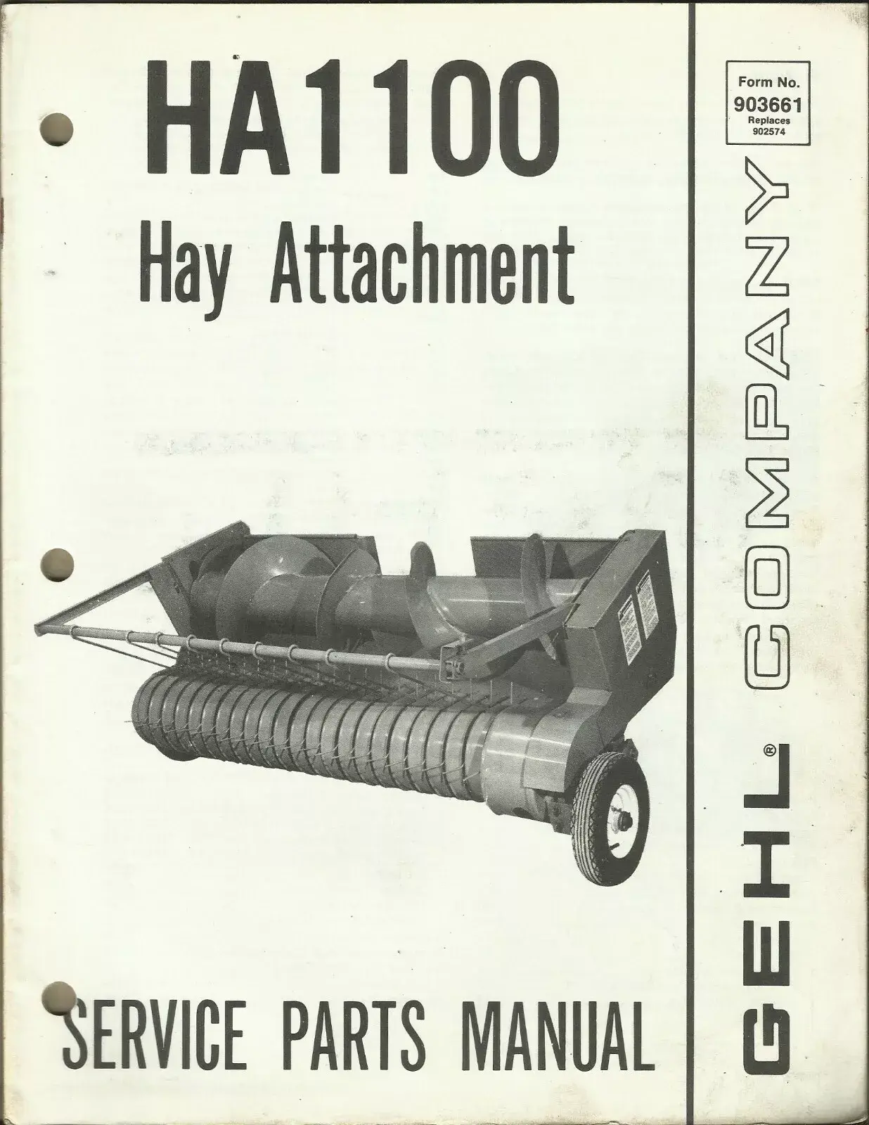GEHL 903661 - HA1100 PARTS MANUAL