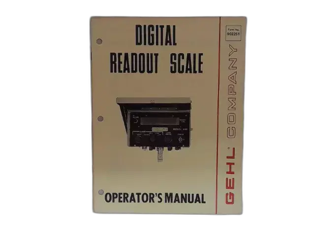 902251 - GEHL DIGITAL SCALE OPERATORS MANUAL