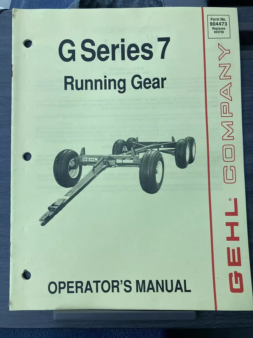 904473 - GEHL G SERIES 7 OPERATORS MANUAL