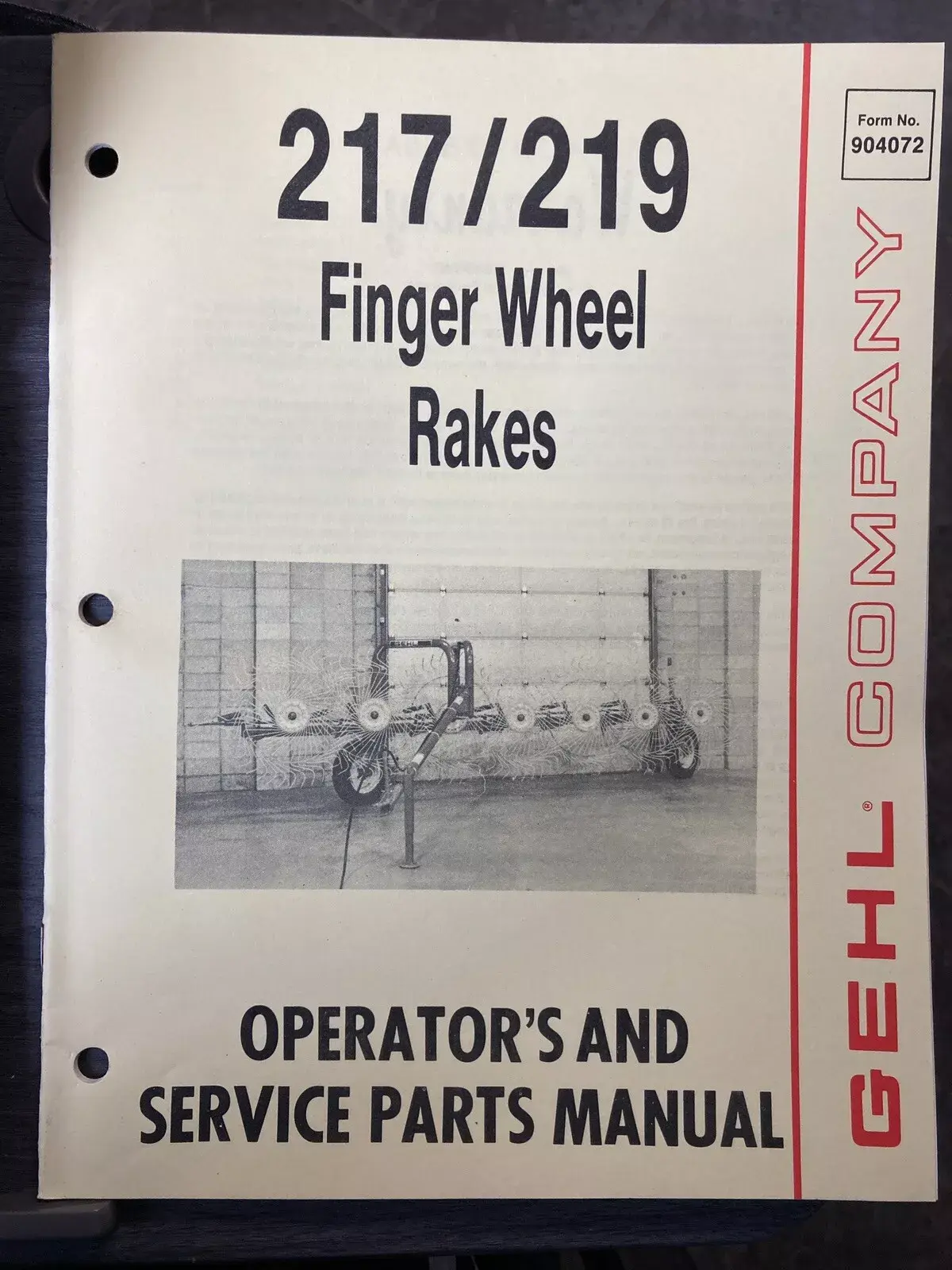 904072 - GEHL 217 / 219 OPERATOR & PARTS MANUAL