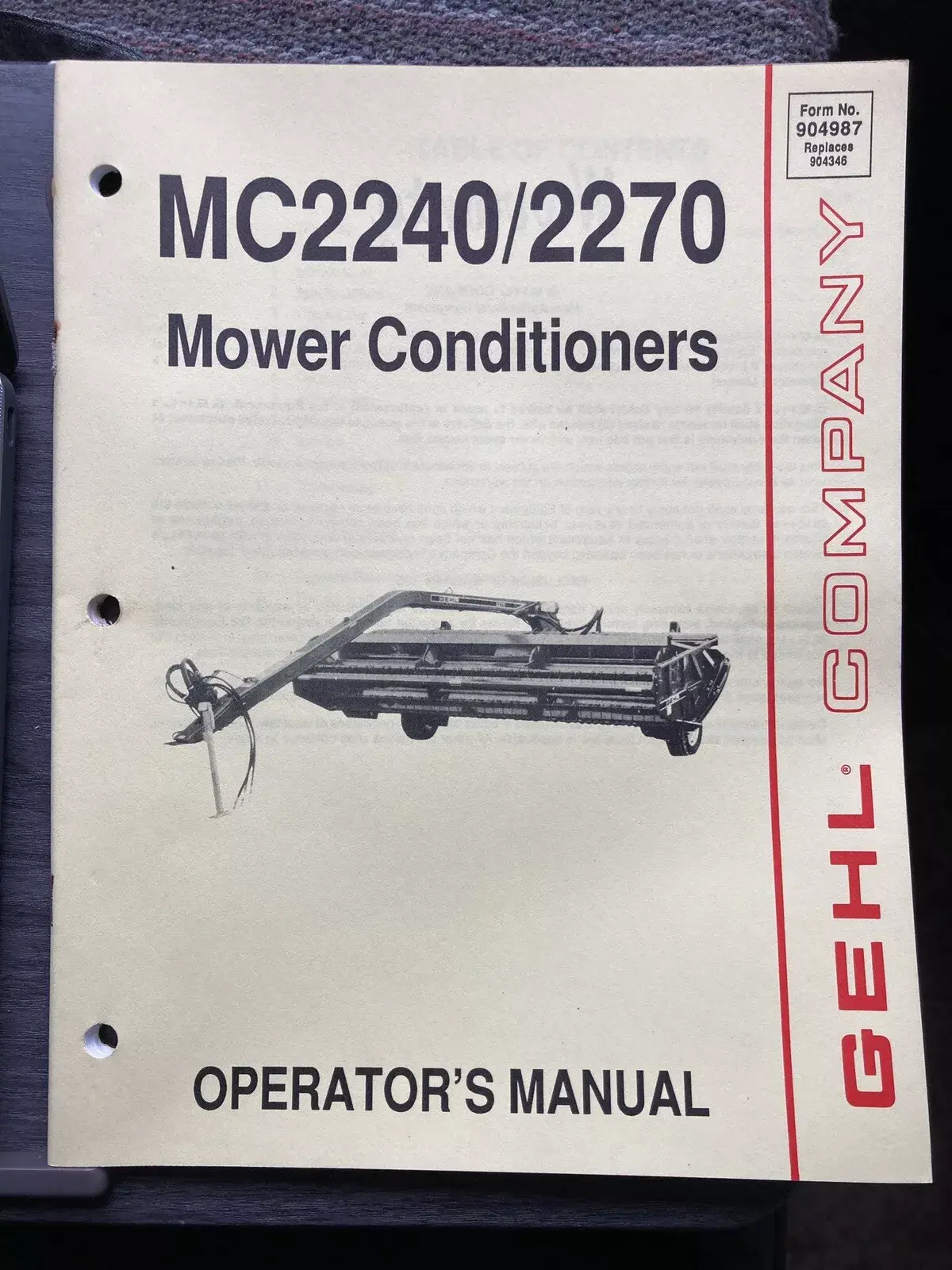 904987 - GEHL MC2240 / 2270 OPERATORS MANUAL