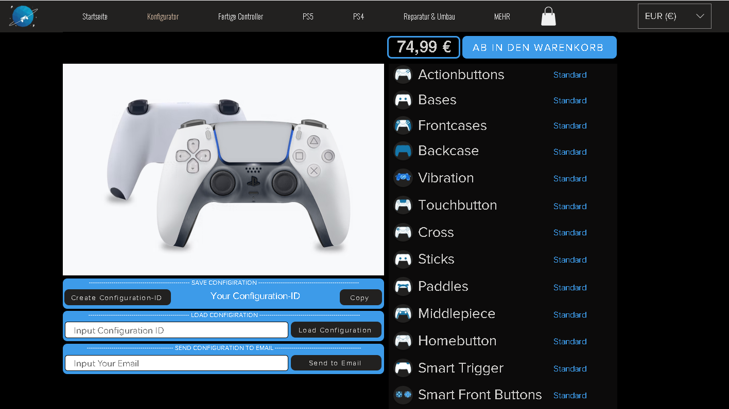 Der PS5 Controller Konfigurator ist online mit Coding Darstellung