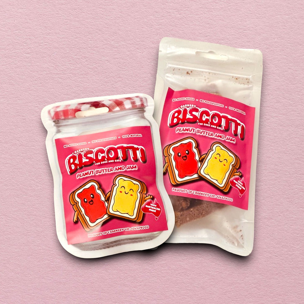 Peanut Butter & Jam Biscotti Bark N Meow