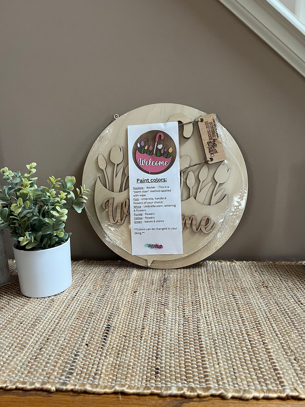 Welcome Umbrella with Tulips Door Hanger DIY kit