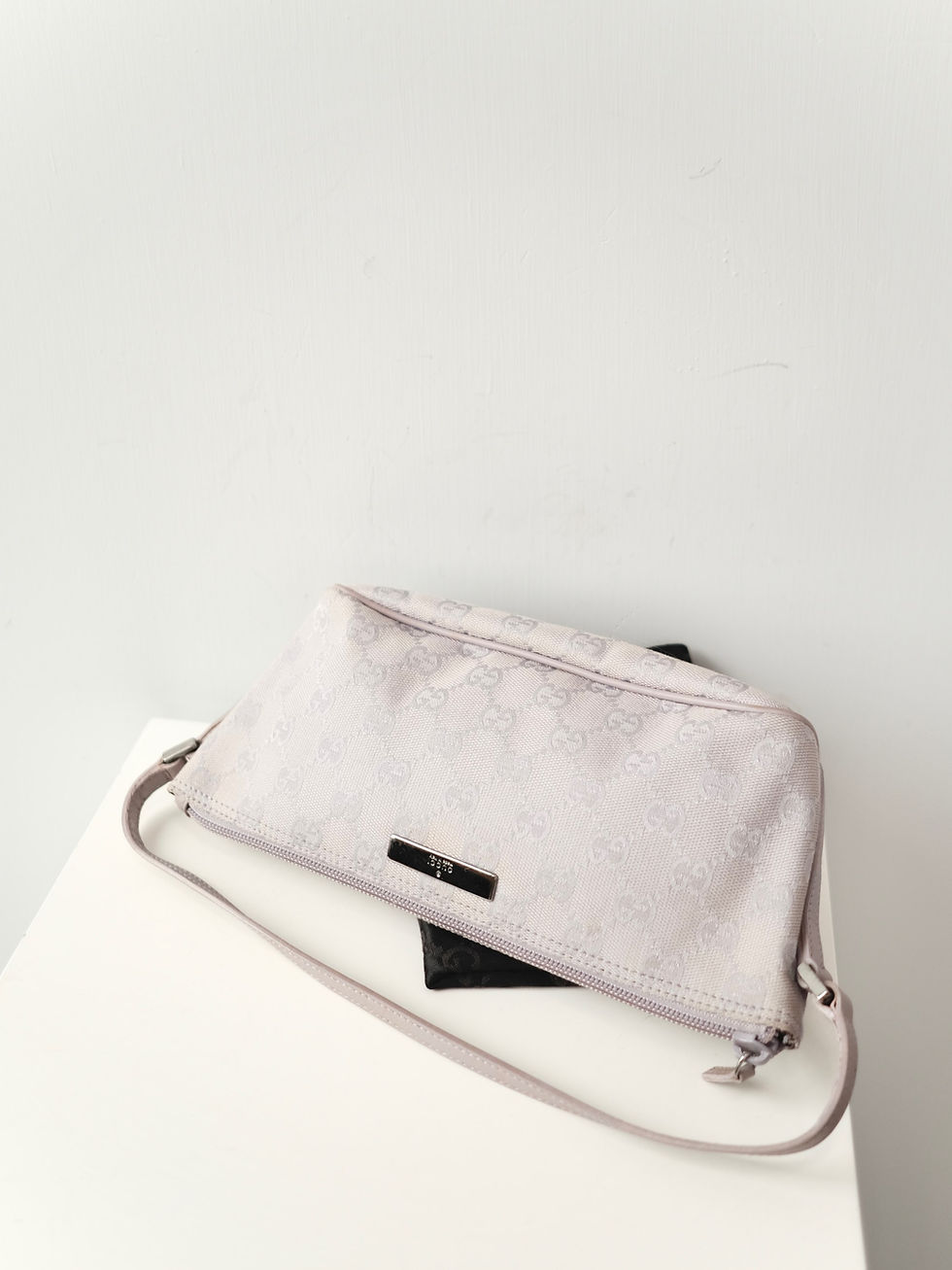 Thumbnail: Gucci - Light Purple Monogram Pochette with Dust Bag (Vintage from 1990s)