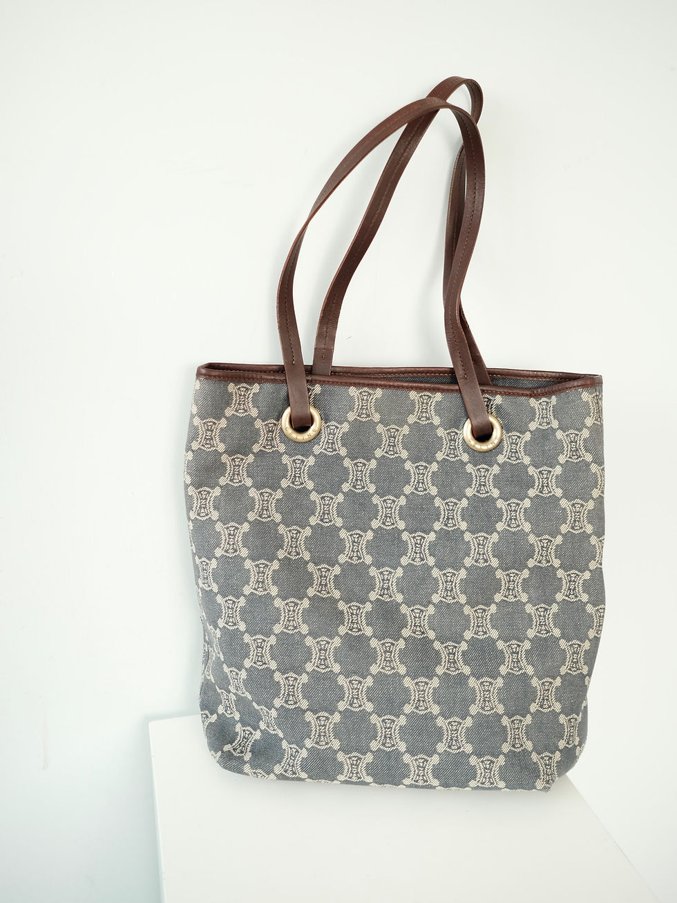 Thumbnail: Celine - Navy Macadam Denim Tote Bag (Vintage)