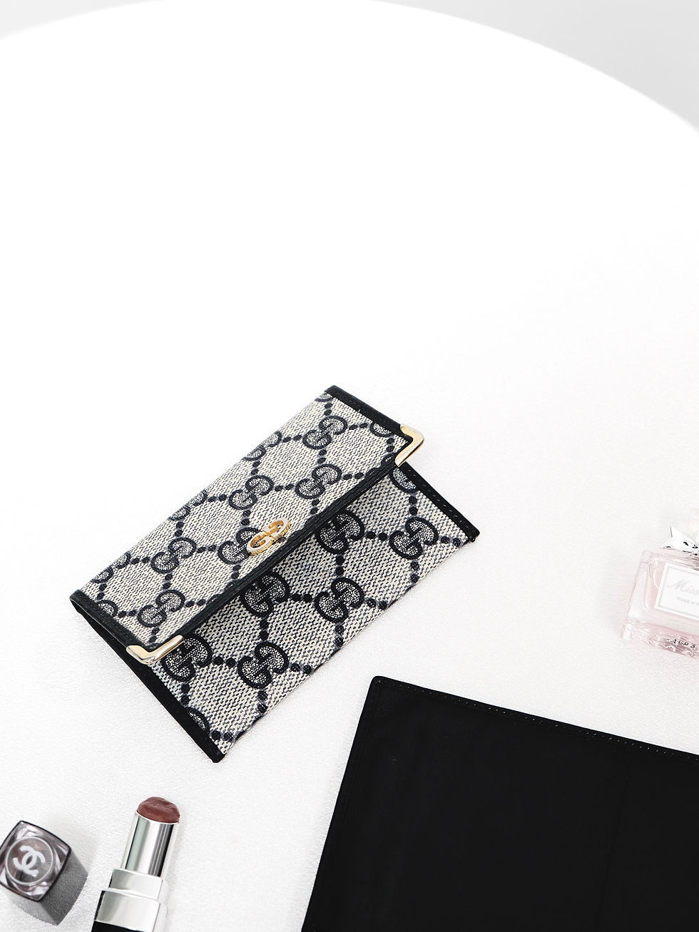 Thumbnail: Gucci - Navy GG Monogram Cardholder (Vintage)