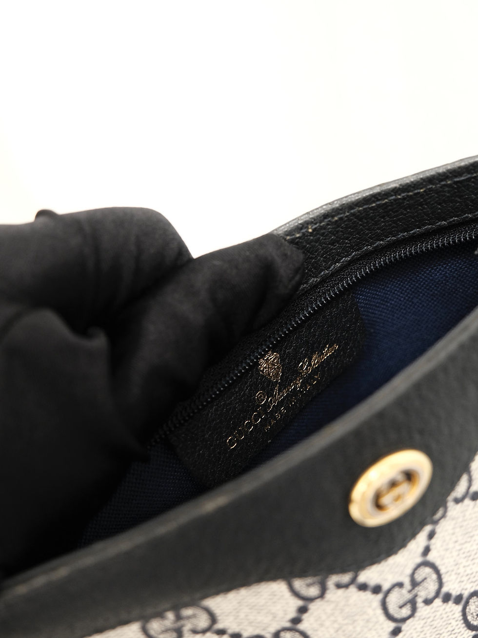 縮圖：Gucci - Blue GG Monogram Pouch with Two Straps (Vintage from 1970s)
