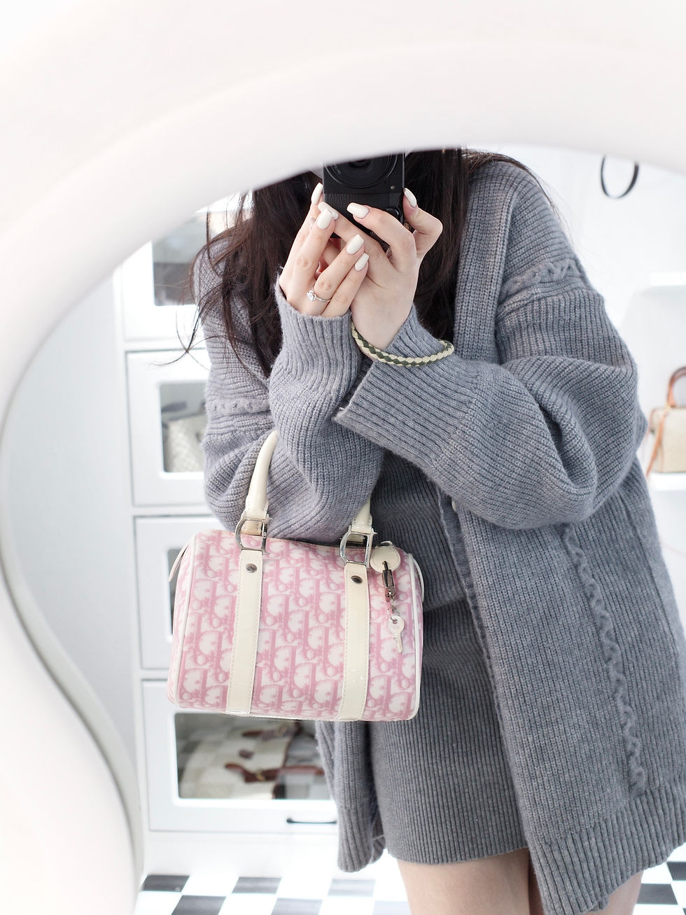 Thumbnail: Dior - Pink Oblique 20cm Boston with Lock, Key and Dust Bag (Vintage)