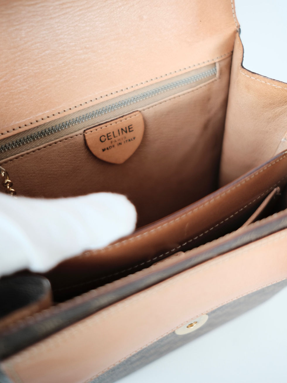 縮圖：Celine - Brown Macadam Box Crossboybag (Vintage)