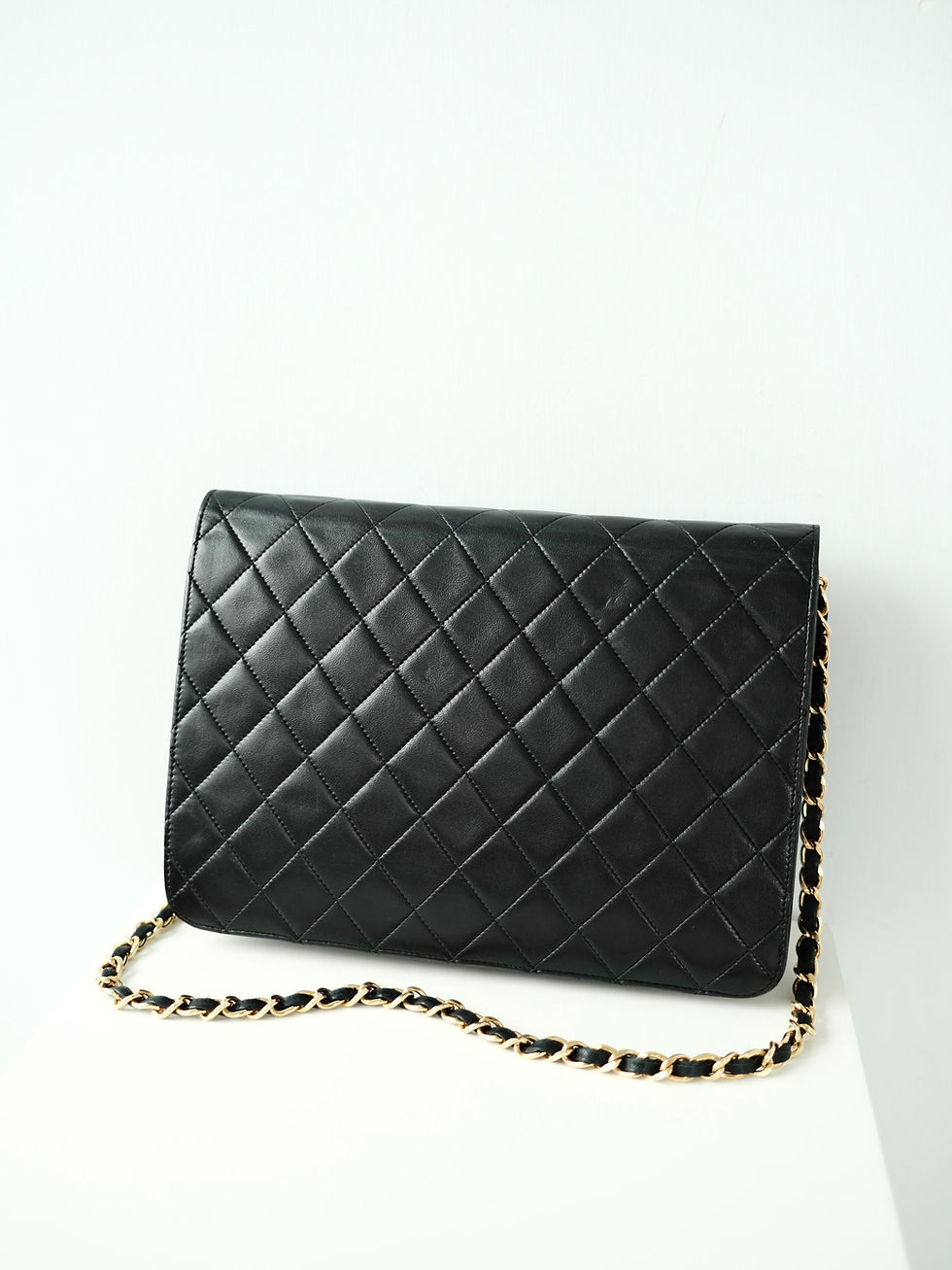 Thumbnail: Chanel - Lamb Skin Stitch Half Flap Envelope Sling Bag (Vintage from 1994-6)