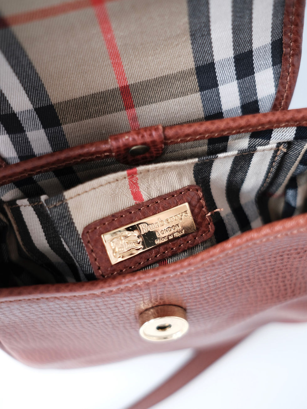 Thumbnail: Burberry - Brown Leather Mini Crossbodybag (Vintage from 1990s)