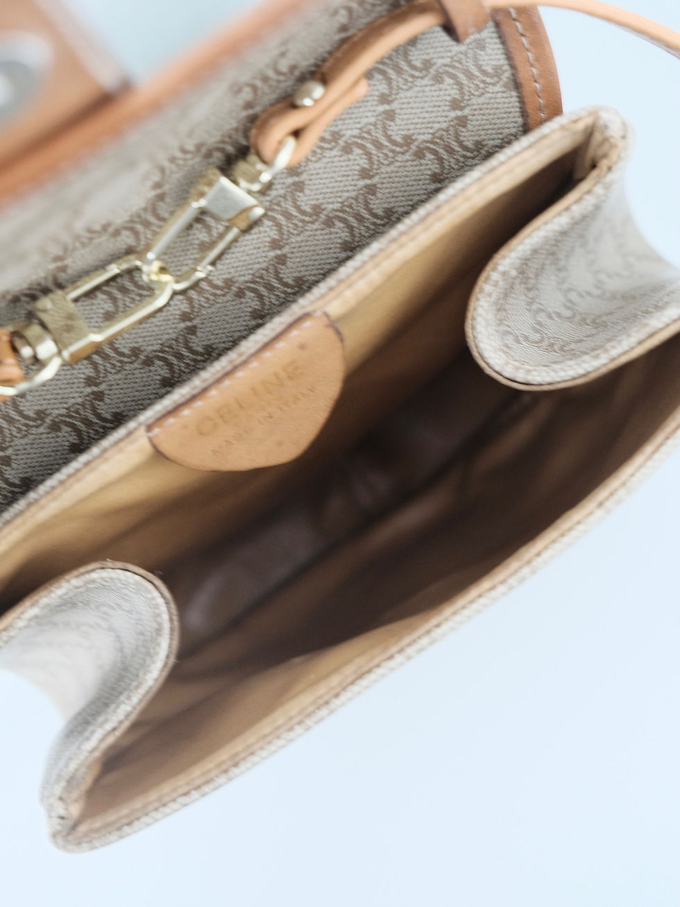 縮圖：Celine - Beige Macadam Crossbody Strap with Strap (Vintage)