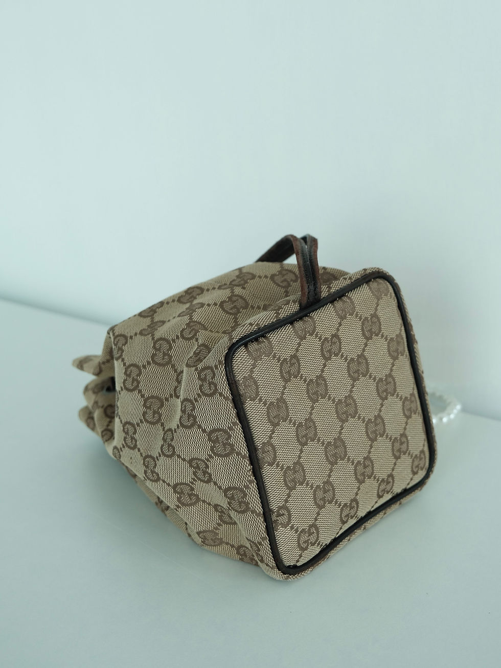 縮圖：Gucci - Brown GG Monogram Bucket with Chain (Vintage from 1990s)