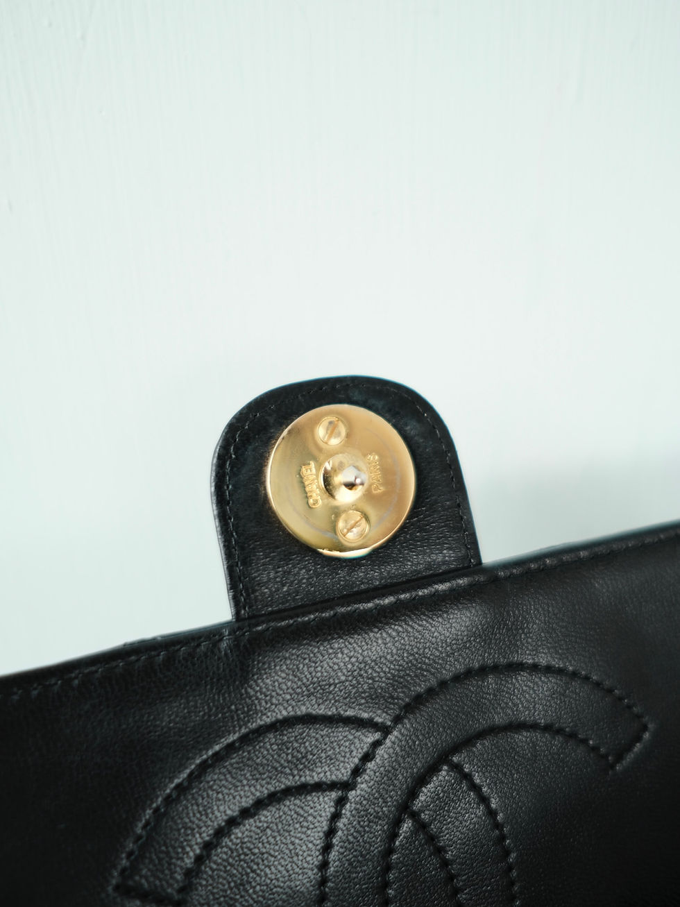 Thumbnail: Chanel - Lamb Skin Stitch Half Flap Envelope Sling Bag (Vintage from 1994-6)