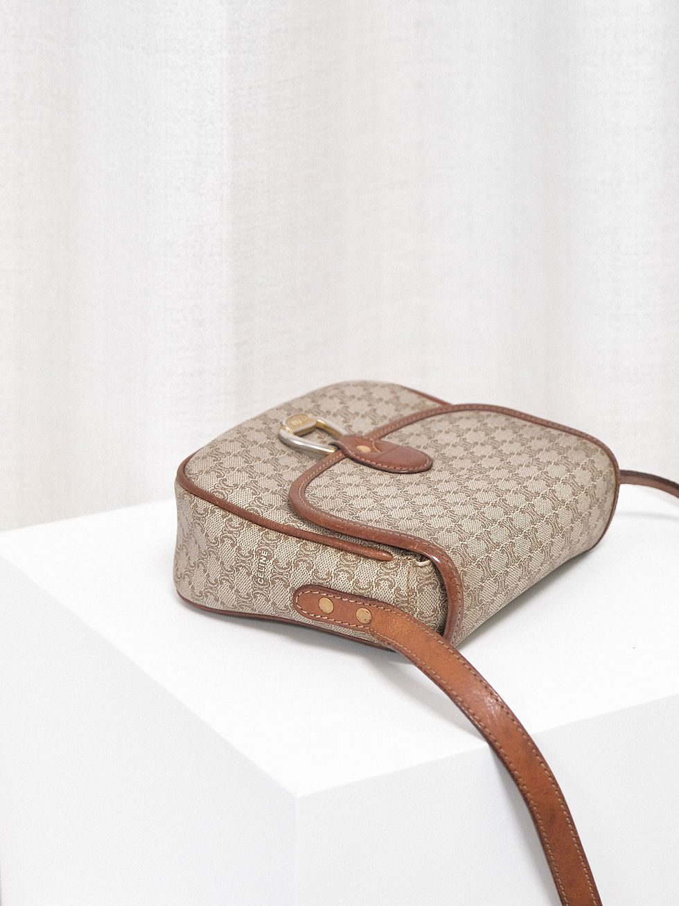 縮圖：Celine - Beige Macadam Size S Tofu Bag (Pre-Owned)