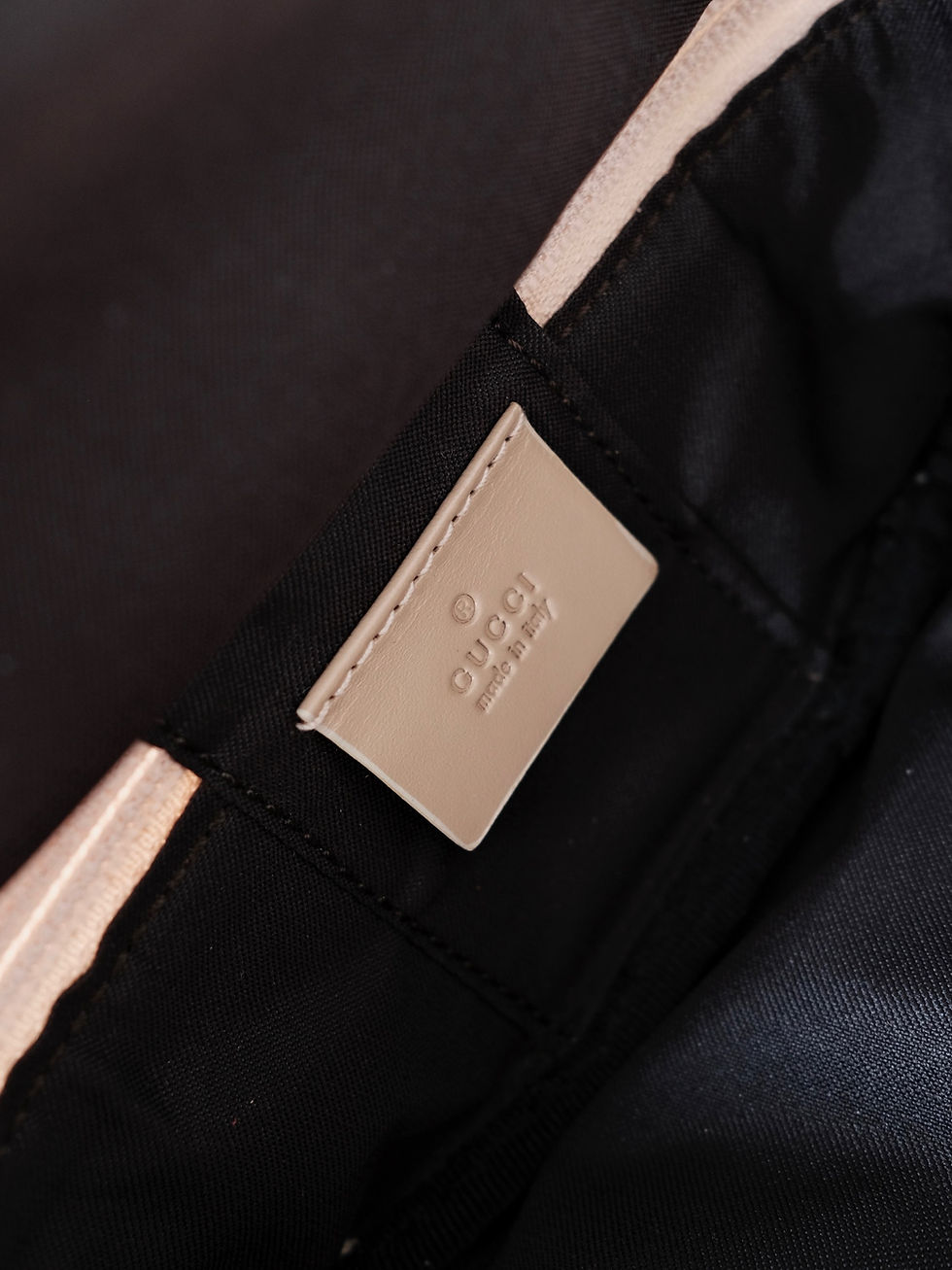 Thumbnail: Gucci - Beige Monogram Double Layers Bucket Bag with Chains (Vintage from 1990s)