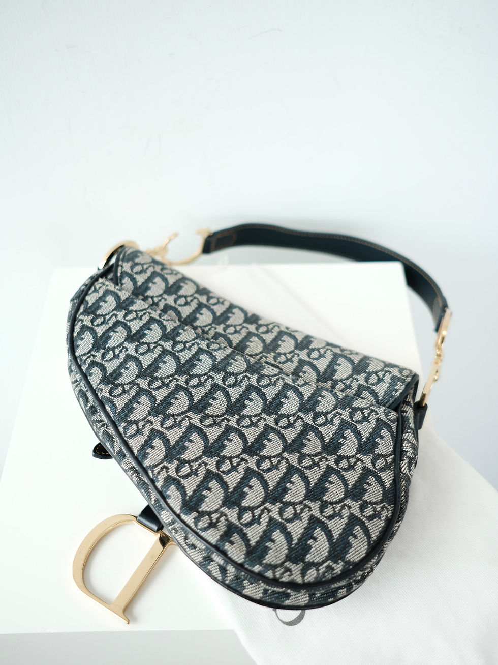 Thumbnail: Dior - Saddle Shoulder Bag with Original D Buckle and Dust Bag (Vintage)