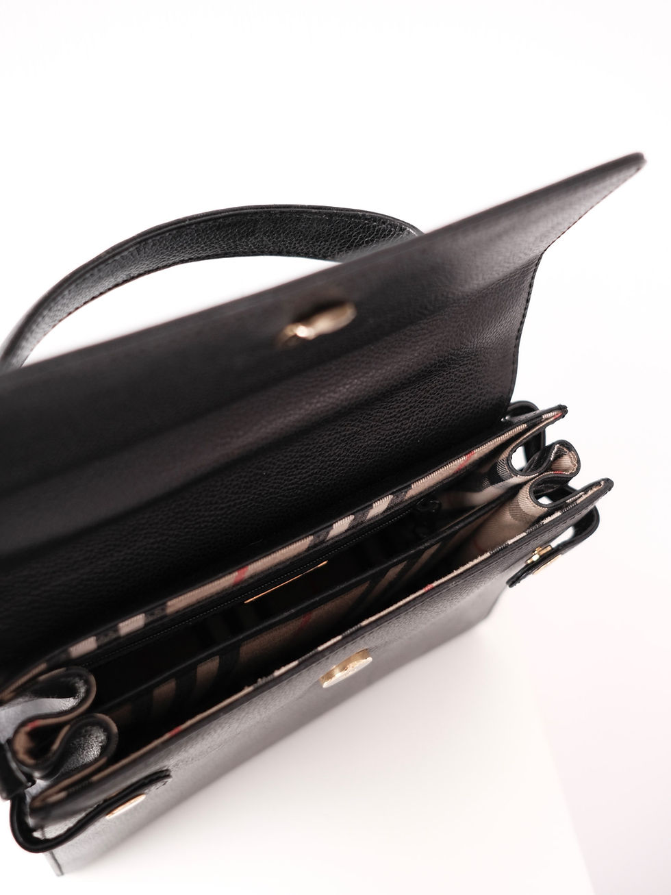 Thumbnail: Burberry - Black Leather 20cm Mini Kelly Bag with Strap (Vintage from 1990s)