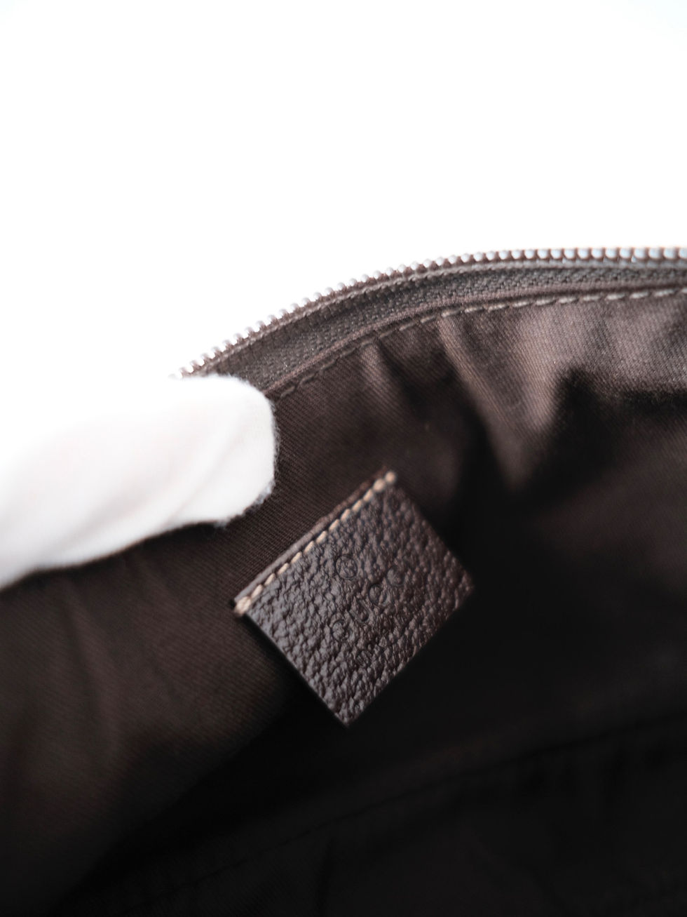 Thumbnail: Gucci - Brown Monogram Pochette with Dust Bag and Signature Buckle (Vintage)