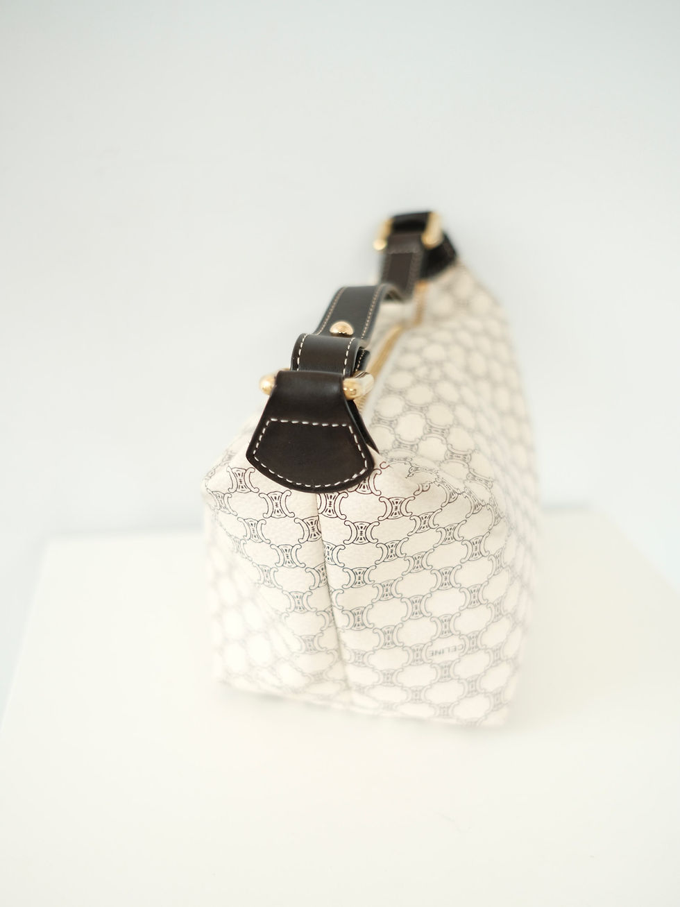 縮圖：Celine - Black and White Macadam Lunch Box Handbag (Vintage)