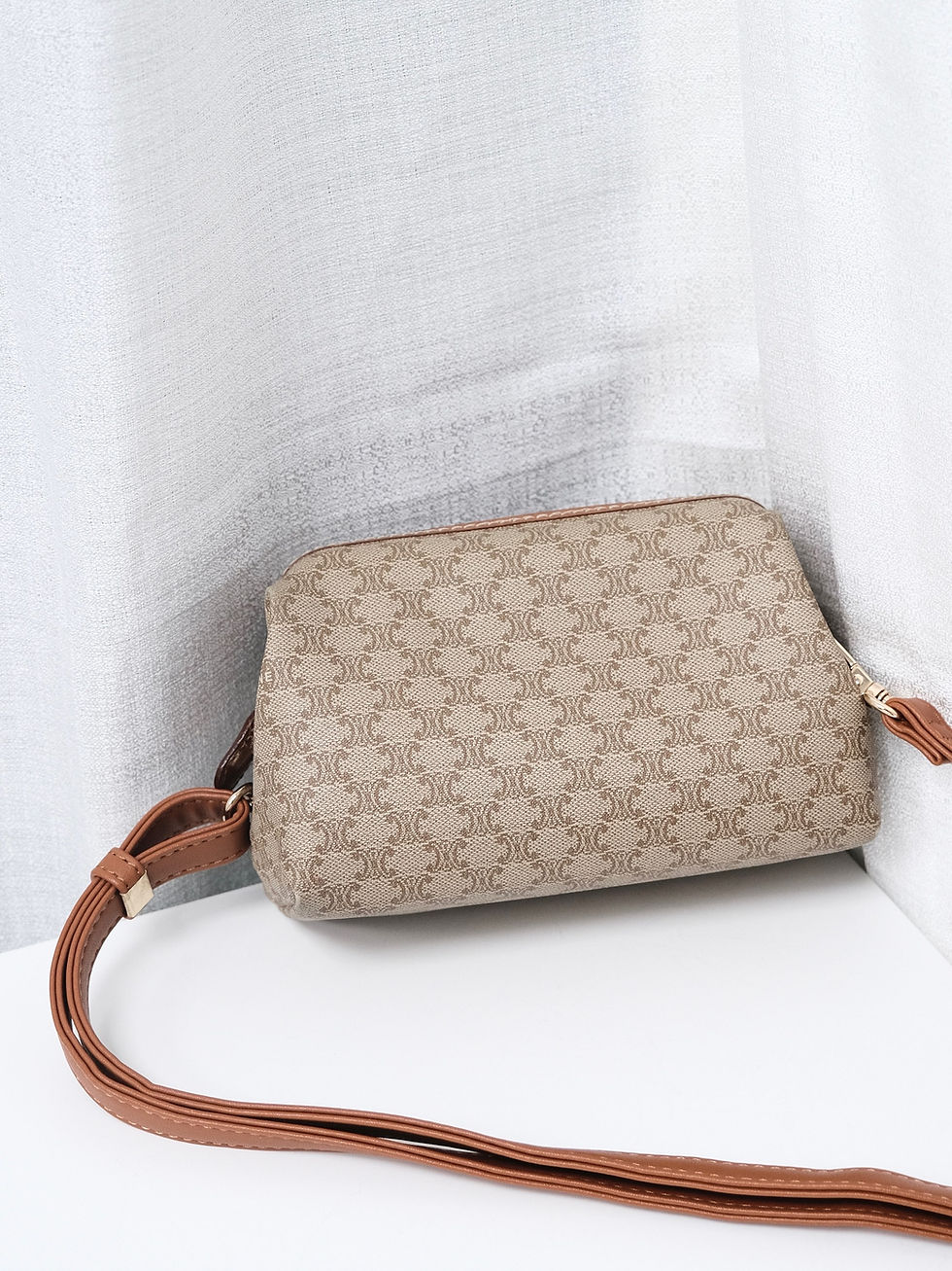 Thumbnail: Celine - S Size Beige Macadam Pouch with Strap (Vintage)