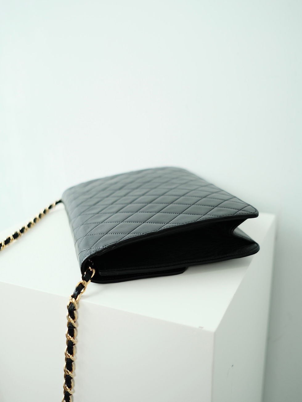 Thumbnail: Chanel - Lamb Skin Stitch Half Flap Envelope Sling Bag (Vintage from 1994-6)