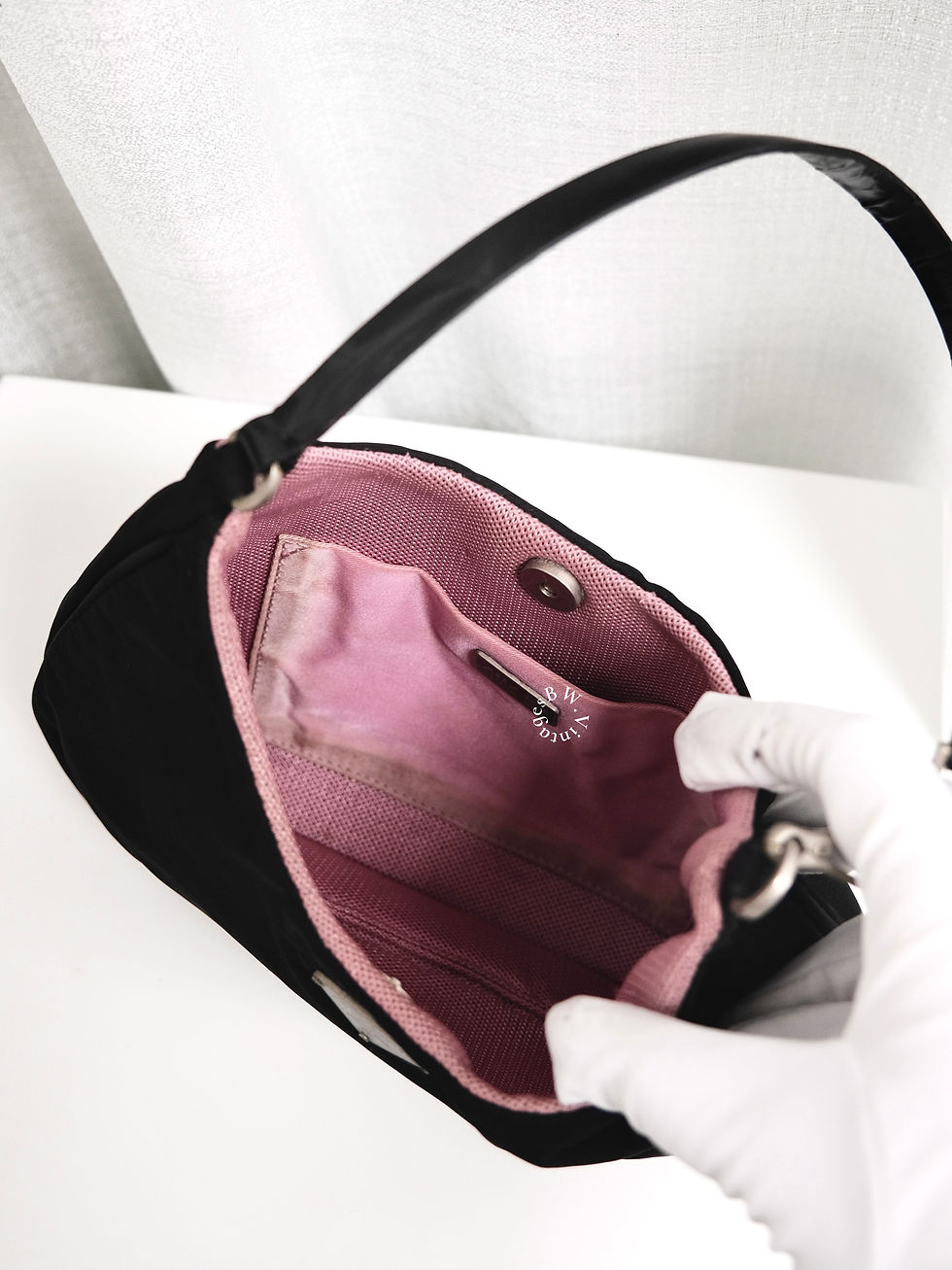 縮圖：Prada - Black Nylon Cleo Bag with Dust Bag (Vintage from 1990s)
