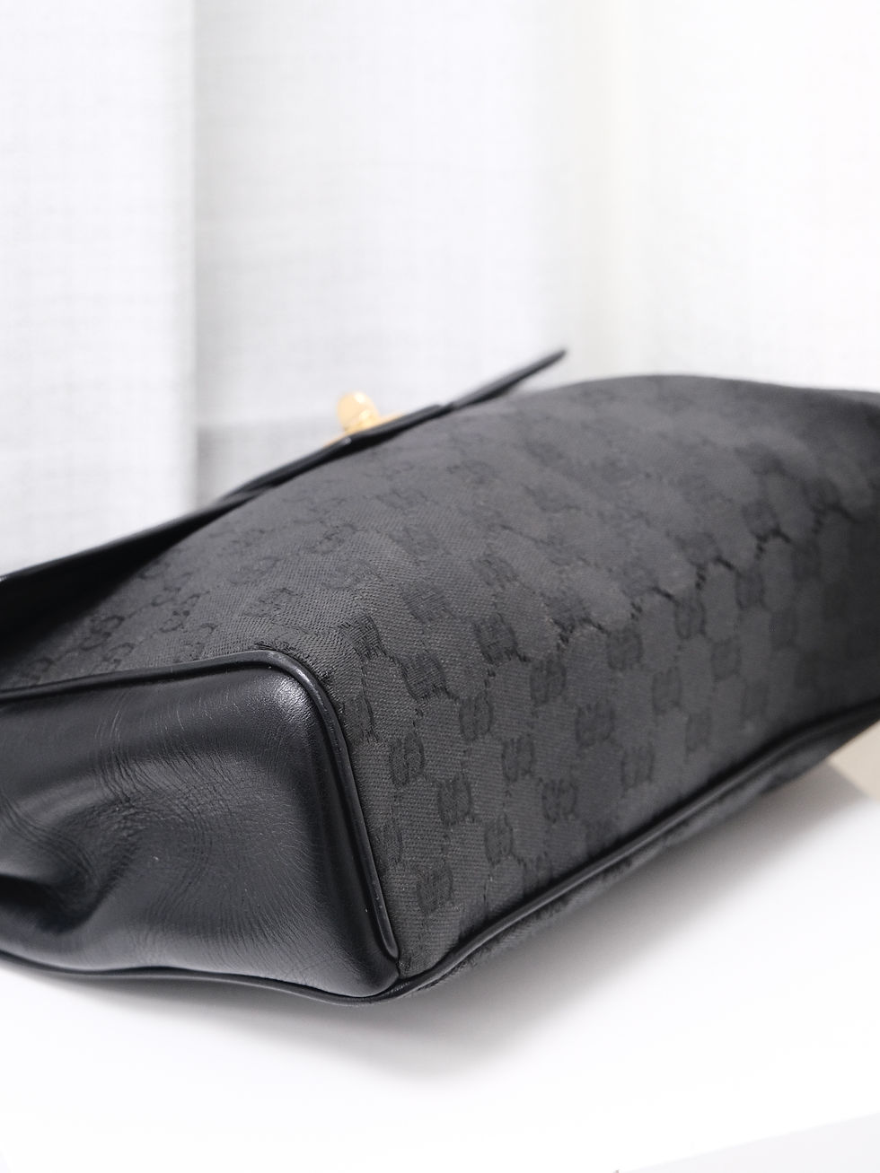 縮圖：Gucci - GG Monogram Turn Lock Kelly Bag (Vintage from 1980s) 
