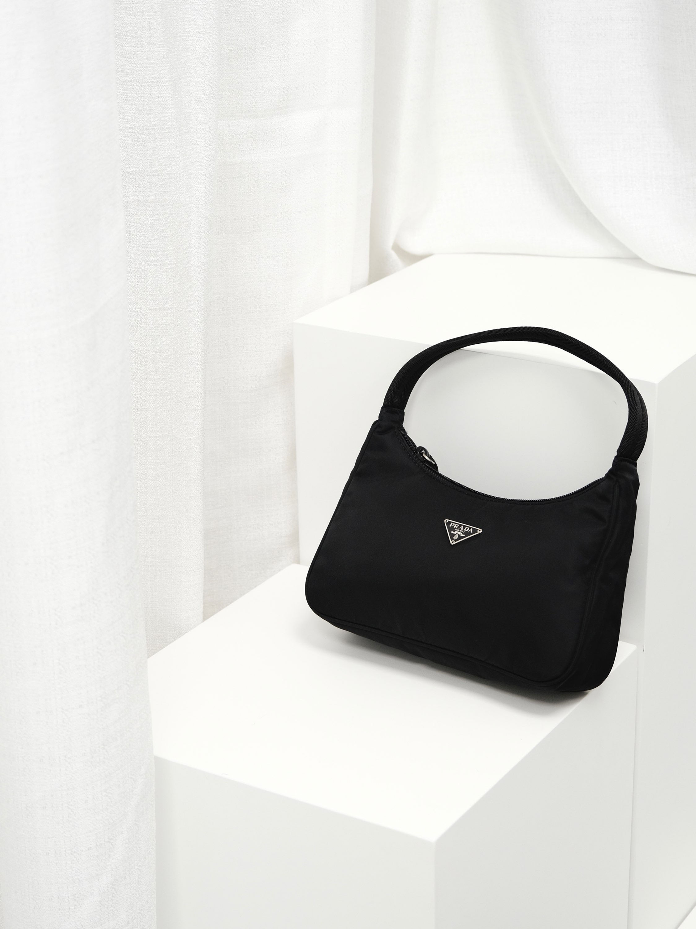 Prada - Black Nylon Hobo Bag (Vintage)