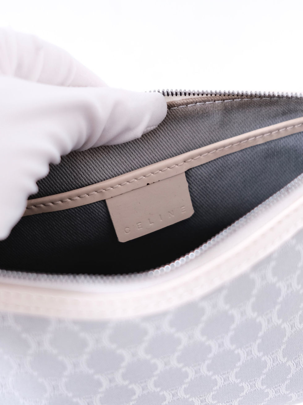 縮圖：Celine - Baby Blue Macadam Canvas Shoulderbag (Vintage)