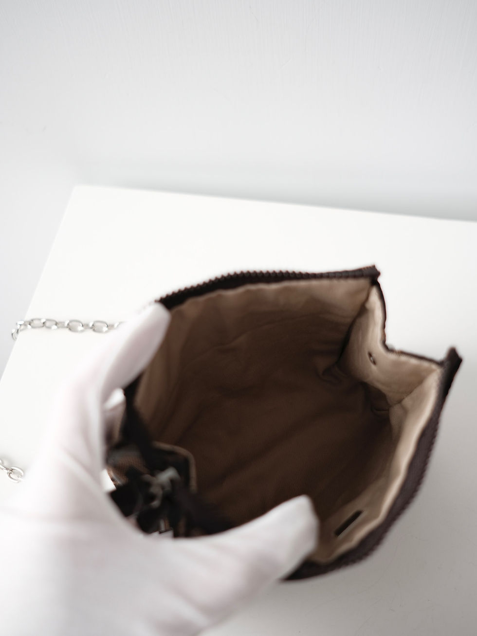 縮圖：Fendi - Zucca Canvas Mini Pouch with Chain (Vintage)