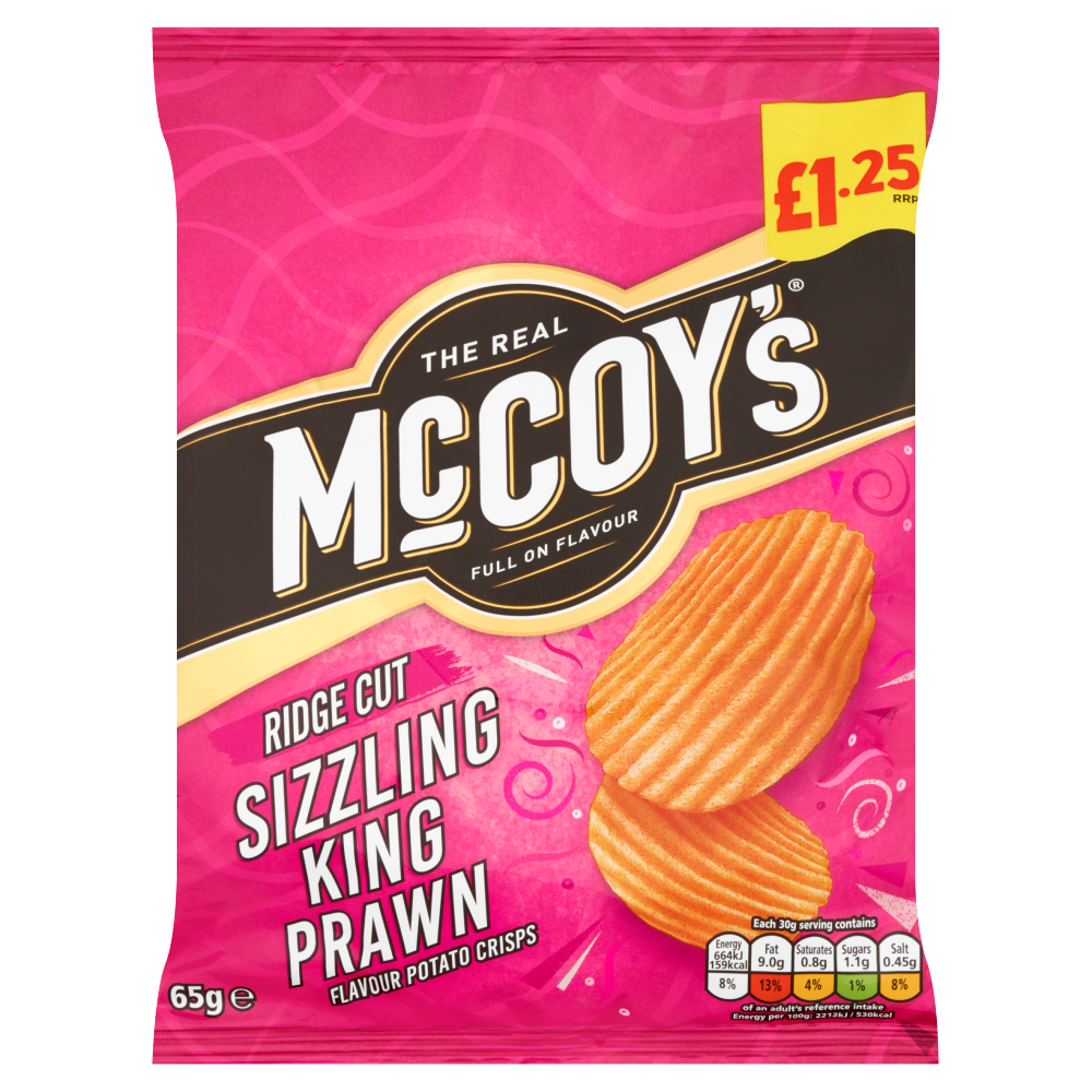 McCoy's Sizzling King Prawn Flavour Potato Crisps 65g