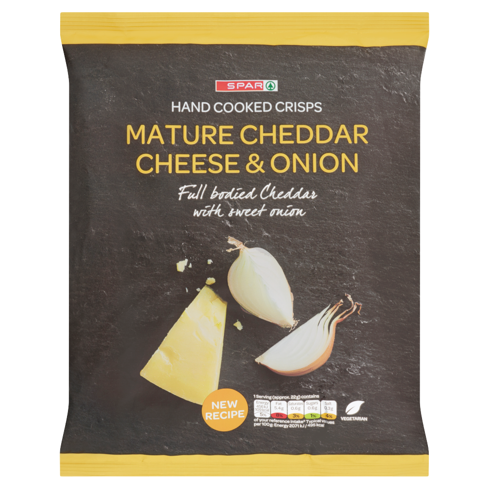 SPAR Hand Cooked Crisps Mature Cheddar Cheese & Onion 135g