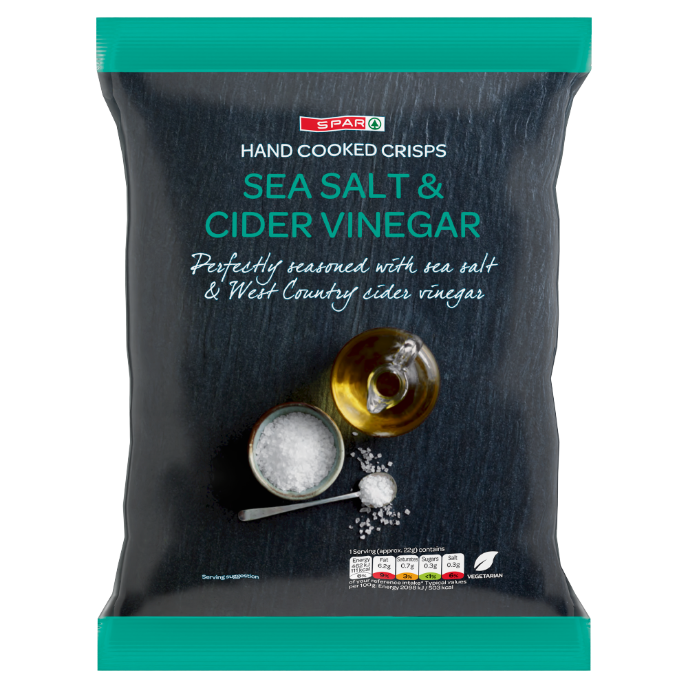SPAR Hand Cooked Crisps Sea Salt & Cider Vinegar 135g