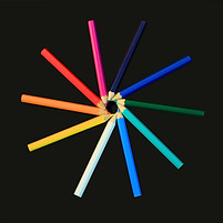 Circle of Colored Pencils Slanted 