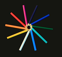Circle of Colored Pencils Slanted