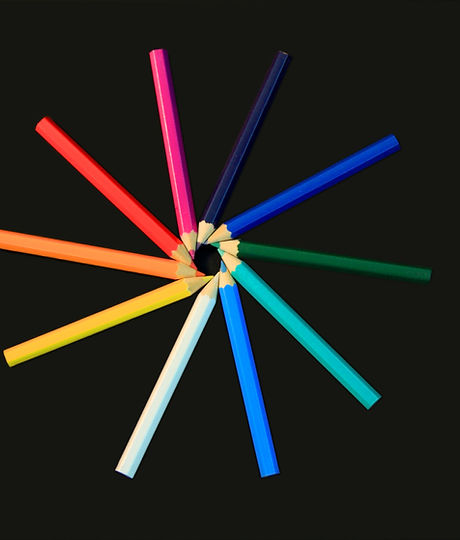 Circle of Colored Pencils Slanted