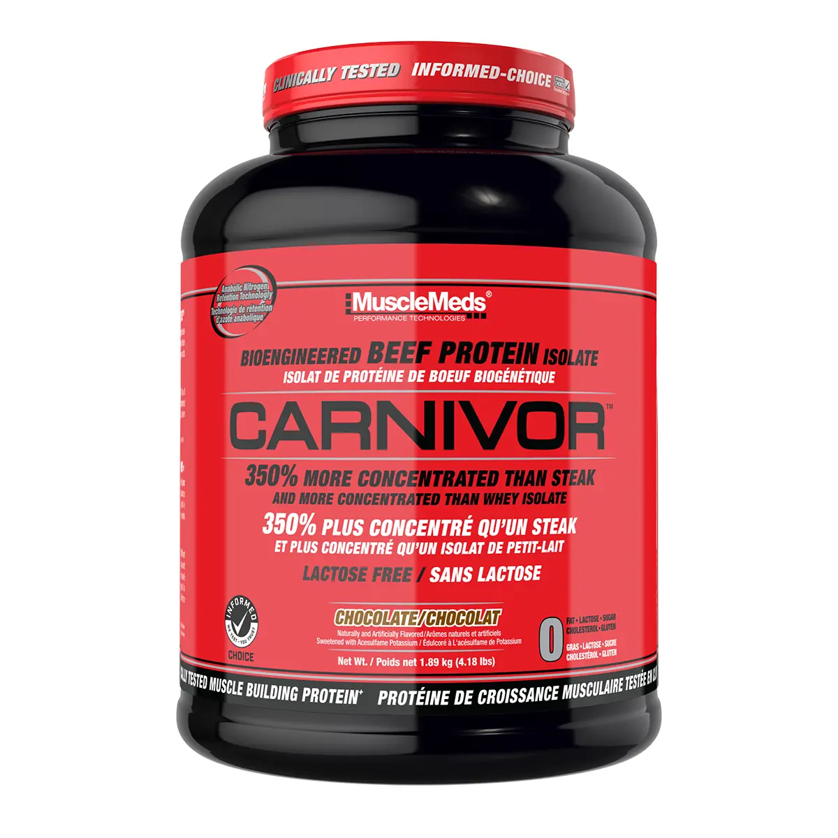 Muscle Meds Carnivor Bioengineered Beef Protein Isolate Chocolate 56 S