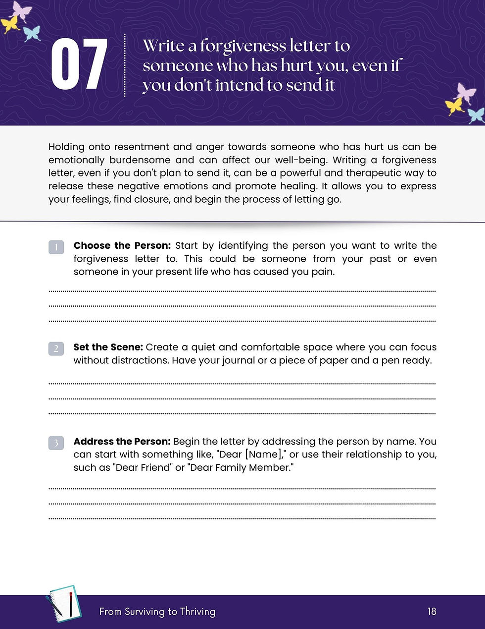 Thumbnail: From Surviving to Thriving: Journal Prompts to Rewrite Your Story