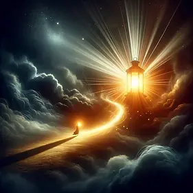 DALL·E 2024-03-28 13.36.04 - Create an image that depicts imagination as a beacon in the d